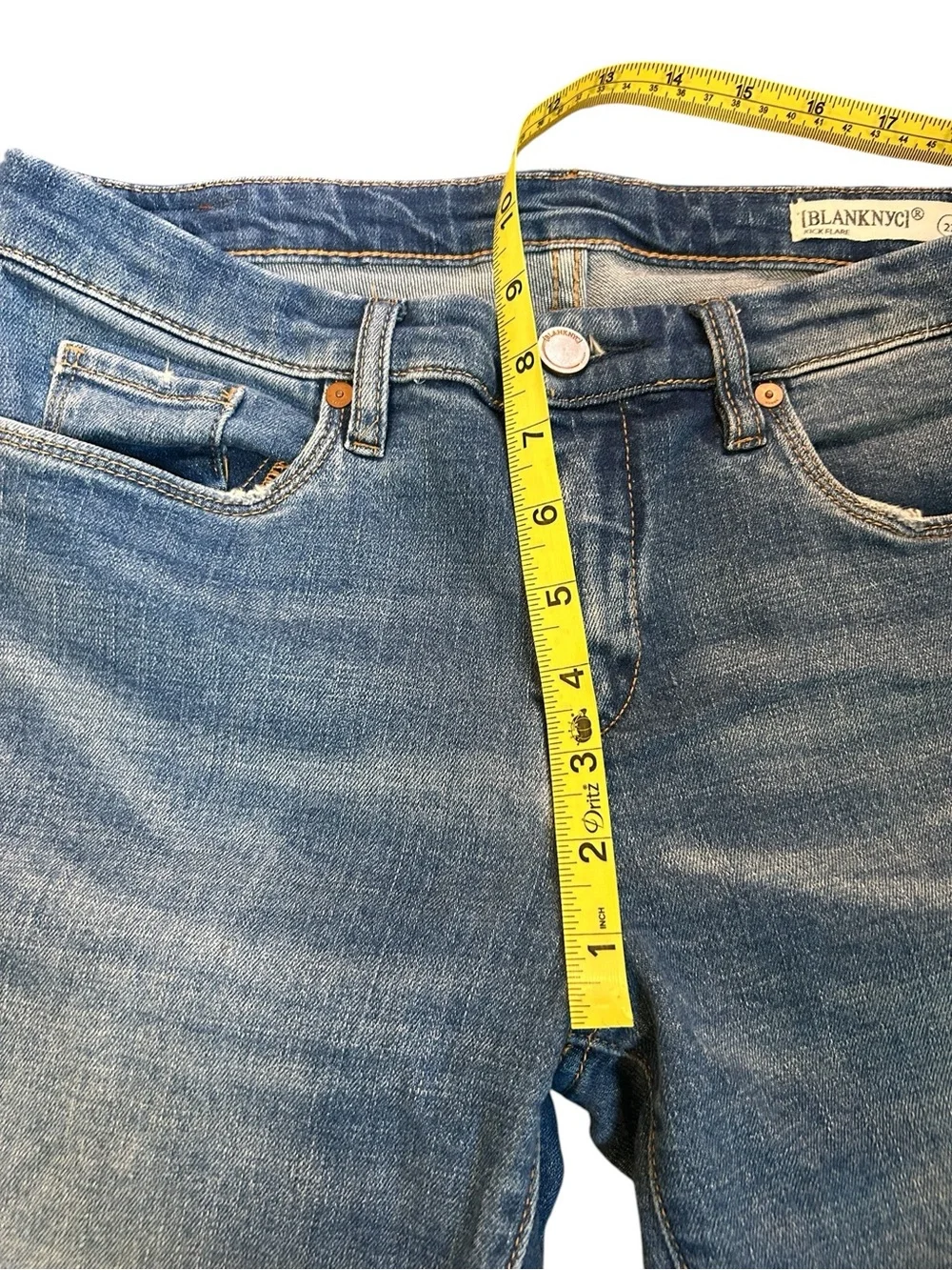 BLANK NYC Kick Flare Raw Hem Denim Jeans size 27